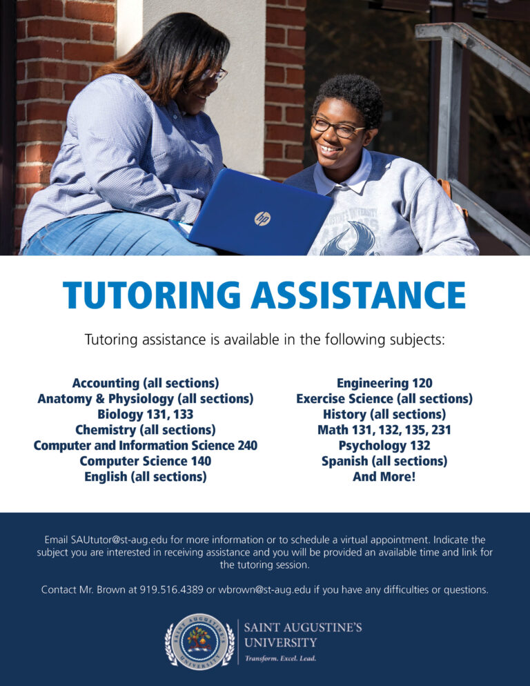 Tutoring-Assistance-Flyer - Saint Augustine's University