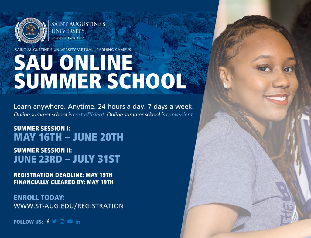 SAU23 - Summer School Flyer - Saint Augustine's University